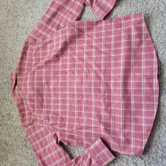 UNTUCKit Shirt Mens Large Red Button Up Long Sleeve Plaid Preppy Check - Picture 5 of 7